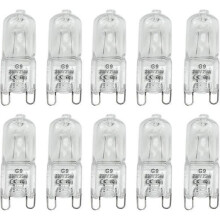 10er-Pack G9-Halogenlampen, warmweiß, 25 W, 230 V Wechselstrom, Klarglas für die Heimbeleuchtung