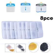 Ersatzfilter für Trinkbrunnen für Haustiere, 8er-Pack, Aktivkohle und Baumwolle für Katzen und Hunde