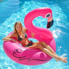 Aufblasbare Flamingo-Pool- und Strandmatratze, PVC, 200 x 95 cm, für Erwachsene und Kinder, Rosa