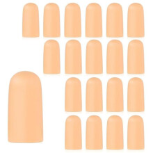 20 beige Silikon-Fingerprotektoren, Daumenpflaster und Gummifingerkuppen für den täglichen Gebrauch, 20 Stück