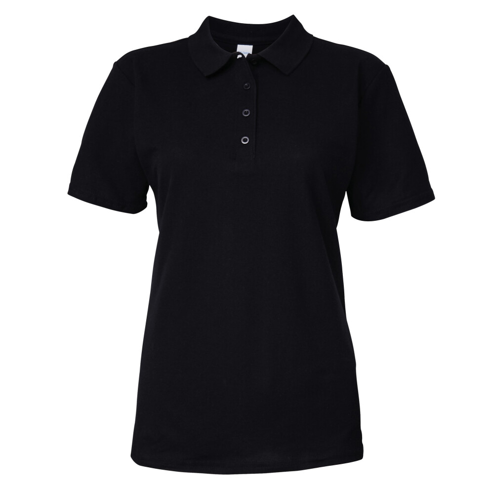 Gildan (S, ) Softstyle Womens/Ladies Short Sleeve Double Pique Polo Shirt Black