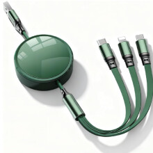 Ein bis drei 100-W-Ladekabel, einziehbares 3-in-1-Superschnelllade-Datenkabel