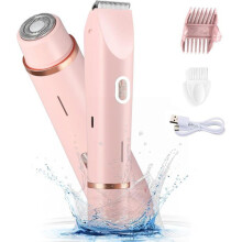 Elektrisch scheerapparaat voor vrouwen, 2-in-1 bodyhaartrimmer voor benen, oksels en gezicht, oplaadbaar, geschikt voor nat en droog gebruik