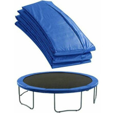 305 cm trampoline veiligheidsmat met UV-bescherming en randbescherming, blauw, duurzaam en weerbestendig.