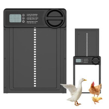Automatische kippenhokdeur - Merk - Model - Aluminium - Anti-beknellingsbeveiliging - Zwart
