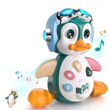 Muzikaal babyspeelgoed: pinguïn met geluid en licht, zacht pluche interactief leerspeelgoed voor baby's