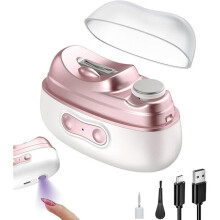3-in-1 elektrische nagelknipper met 2 snelheden, ingebouwde verlichting en opbergvak, geschikt voor baby's en volwassenen.