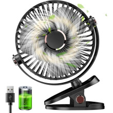 Clipventilator, kleine oplaadbare draagbare bureauventilator, ideaal voor kantoor, thuis en op de camping.