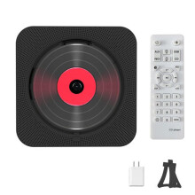 Draagbare Bluetooth-cd-speler, oplaadbaar, compatibel met cd, USB en TF-kaart, FM-radio, afstandsbediening, inclusief muurbeugel