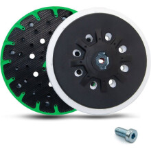 150 mm stijve schuursteun met M8-schroefdraad, 48 stofafzuiggaten, hittebestendige klittenbandbevestiging.