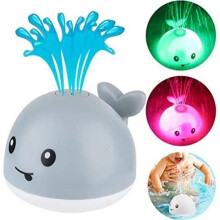 Blauwe walvis badspeeltje met ledlampjes voor baby's vanaf 6 maanden. Veilig waterspeelgoed.