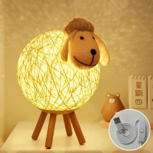Geweven schaapjes nachtlampje voor naast het bed, warmwitte lamp voor de babykamer, cadeau voor slaapkamerdecoratie