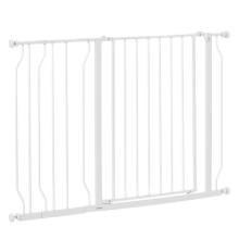 Sicherheitsgitter/Haustierbarriere, längenverstellbar, Maße 75–115 cm (L) x 76 cm (H), weiß