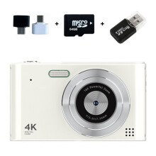 64-GB-Digitalkamera für Kinder und Schüler, 16-facher Zoom, 2,4-Zoll-Bildschirm, 4K-Auflösung, Weiß