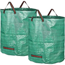 Gewebter Gartenabfall-Recyclingsack, 272 l, grün, robuster, wiederverwendbarer Laub- und Gartenabfallsack