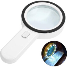 30-fache beleuchtete Lupe mit 12 LEDs, handliche Leselupe für Schmuck, Bücher und Kleingedrucktes