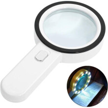 30-fache beleuchtete Lupe mit 12 LEDs, handliche Leselupe für Schmuck, Bücher und Kleingedrucktes