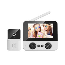 (White) 4.3 "visual electronic doorbell 100-degree wide-angle ultra-long standby infrared night vision intelligent cat eye monitoring