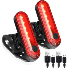2er-Pack LED-Fahrradrücklichter, USB-aufladbar, IPX4 wasserdicht, 4 Beleuchtungsmodi, ultrahelle Sicherheitsrücklichter