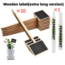 11pcs Set Wooden Blackboard Plant Labels Markable Marker - for Gardens, Flower Pots, Seedlings, Herbs