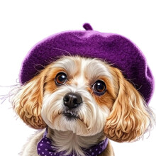 Béret en laine pour animaux de compagnie, chapeau facile-Violet