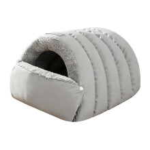 Nid fermé et rembourré doux pour chatons et petites races-Gris M