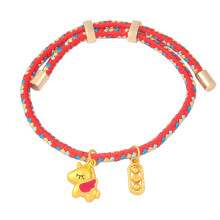 Fashionable Woven Bracelet Featuring Horse Pendant for Casual-2