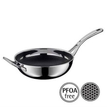 WMF Profi Resist Wok, Ø 28 cm, revestimento em camada de tecido, estrutura em favo de mel, cabo de plástico, indução, parte traseira