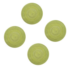 4Pcs Nordic Design Faux Rattan Woven Placemat 30x30cm-Green