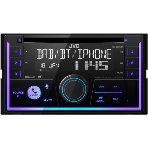 JVC Autoradio - JVC - 2 DIN KW-DB95BT - CD - USB - iPod - Bluetooth - DAB+