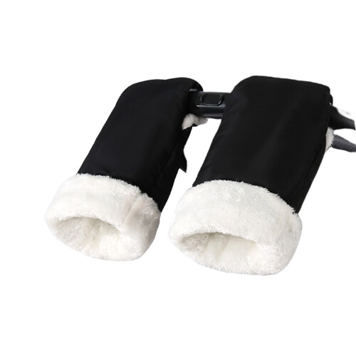 Baby Strollers Gloves With Soft Fleece Lining For Warmth-Black