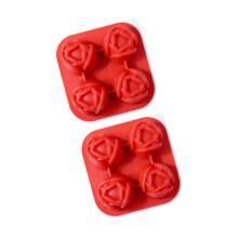 Unique Flower Silicones Ice Cubes Molds Tulips Shape for-Red