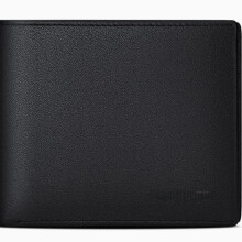 Monedero de cuero genuino para hombre, corto, con clip.