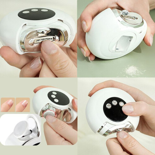 Electric Nail Clipper, Automatic Grinding, Light Beige, Adjustable Speed, LED Light, 2 in 1, Quiet and Safe 2