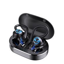 Trådløse Bluetooth-ørepropper, vanntette stereohodetelefoner med støydemping og mikrofon, svarte for sport og samtaler