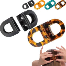 Set van 2 magnetische haarclips, antislip, duurzaam, naadloos 2-in-1 ontwerp voor vrouwen, zwart