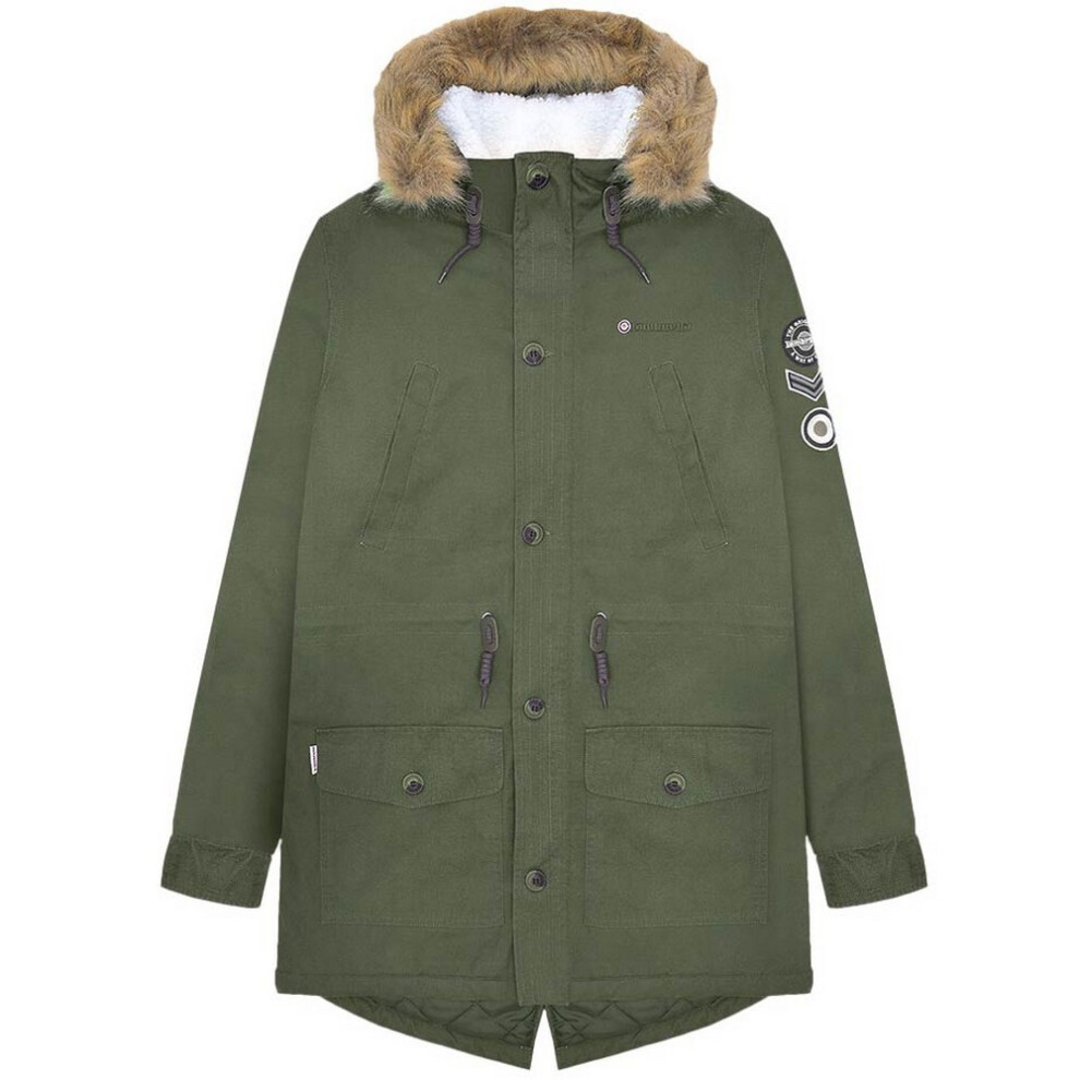 Lambretta (4Xl, Khaki ) Mens Sherpa Lined Parka Green