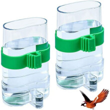Set van 2 waterflesjes voor vogelkooien, automatische vogelvoeders en waterdispenser, 13,4 x 7,5 x 3,2 cm