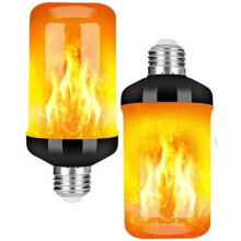 LED-lampen met vlameffect, 2 stuks, E27 fitting, 3W, 3 standen, dansende vlam, voor binnendecoratie en een warme sfeer.
