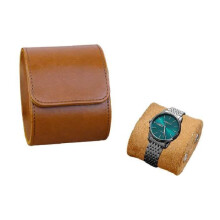 Horlogeopbergdoos van PU-leer voor 1 horloge, bruine vintage stijl displaydoos voor thuisgebruik