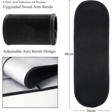 Brassards anti-transpiration ajustables pour affiner la silhouette, noirs, respirants et confortables.
