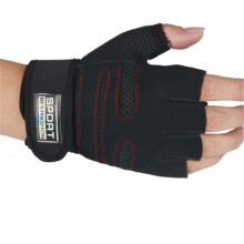 Gewichthefhandschoenen met polssteun, supervezel, zwart en rood voor fitnesstraining