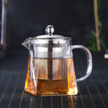 1pc Thickened High Temperature Resistant Glass Teapot Household Stainless Steel Filter Tea Maker Large Capacity Flower