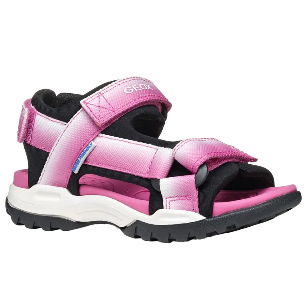 Geox (1.5 Uk, Fuchsia/Black) Girls J Borealis Sandals Black
