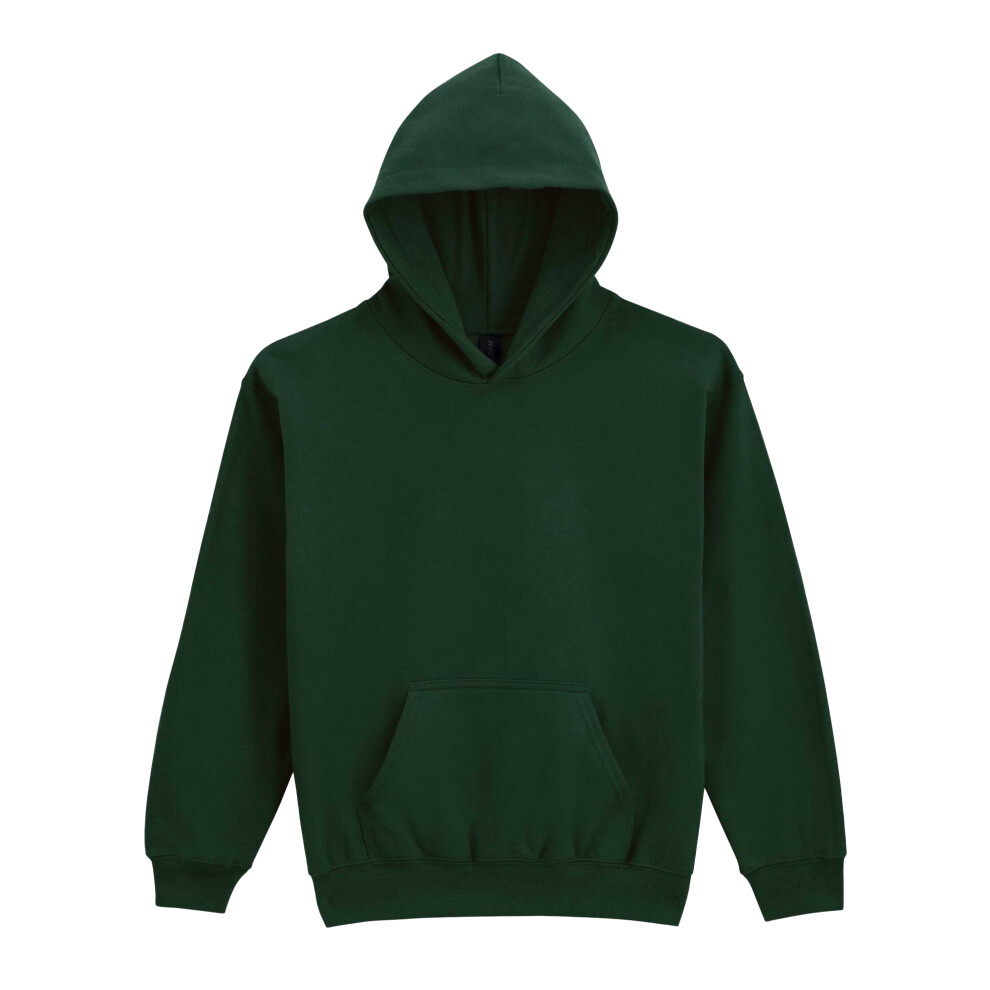 Gildan (12-14 Years, Forest ) Childrens/Kids Softstyle Fleece Midweight Hoodie Green