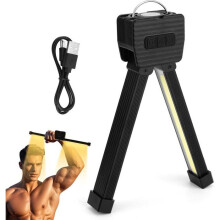 Lámpara LED magnética portátil, rotación de 180 grados, 7 niveles de brillo, 4 modos de luz, imanes potentes, diseño compacto.