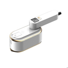 Plancha de vapor portátil y vaporizador de ropa de mano, color blanco, diseño compacto para viajes.