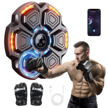 Máquina de boxeo musical Bluetooth para montaje en pared con guantes, 9 velocidades y 9 modos para gimnasio en casa u oficina