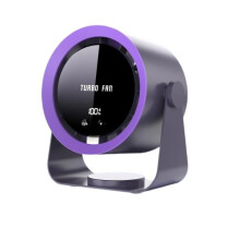 Ventilador de escritorio USB recargable con pantalla digital, 5 velocidades, ultra silencioso y ajustable.