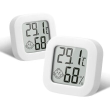 Termómetro higrómetro digital inalámbrico, paquete de 2, alta precisión, monitor de temperatura y humedad para interiores y exteriores.